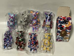 BE@RBRICK A BATHING APE(R) 28TH ANNIVERSARY BAPE CAMO #2 シークレット含む8種セット エイプ カモ　メディコムトイ フィギュア 未開封