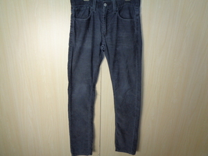 ｓ325◆Levis 511 ストレッチスリム コーデュロイパンツ◆リーバイス w32 スキニーフィット ポリコットン混紡 白タブ ダークグレー 古着 5J