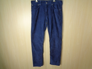 s336◆Levi’s 511 スリムフィット コーデュロイパンツ◆リーバイス ｗ33 ネイビー スキニーフィット ポリコットン混紡 白タブ 古着 5J