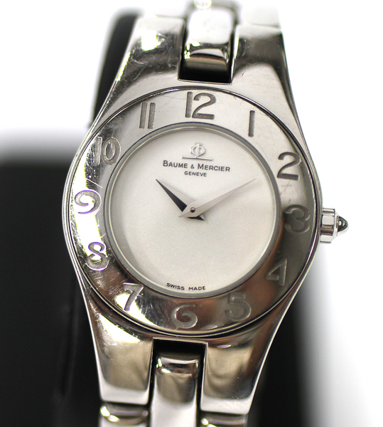 【BAUME＆MERCIER】ボーム&メルシエ ACIER INOX クォーツ レディース 腕時計 交換ベルト3本付属 ギャラ付き 20231002