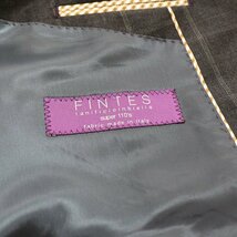 超特価 新品 秋冬 FINTES フィンテス Super110's 灰グレー杢ウインドペン 2つボタン スリム型 スーツ 日本製 BB4_画像5