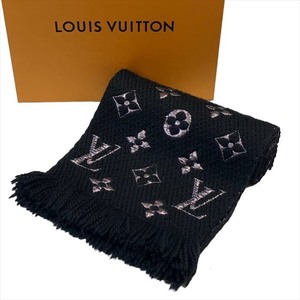 【中古】 LOUIS VUITTON ルイヴィトン エシャルプ ロゴマニア マフラー シャインブラック M75833