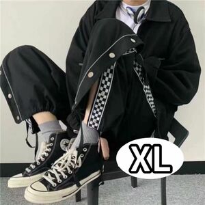 【1日限定価格】XL サイドボタン　スウェット　ジャージ　カジュアルパンツ　ダンスウェア　パンツ