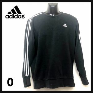 即決★adidas★アディダス★メンズ★トレーナー★O★黒★ブラック★丸首★トップス★3本線★オススメ★長袖