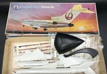 1025-25◆組立途中 ニットー ボーイング727 BOEING 727 航空機 旅客機 1/100 日本航空 NITTO 箱・説明書あり 汚れあり パーツ未確認_画像1