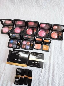 CHANEL 化粧品 まとめ 開封済み シャネル リップ 口紅 アイシャドウ チーク 頬紅 フェイスパウダー コレクション ブランド化粧品(102710)