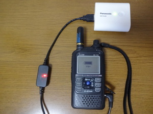 【送料無料！】ICOM ID-52 ID-51 ID-31 (PLUS・PLUS2含む) 対応 USB モバイル バッテリー 充電 ケーブル LED付き 5V → 12V A