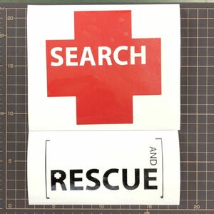 ステッカー SEARCH AND RESCUE 4枚