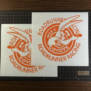 ステッカー ロードランナー コヨーテ Wile E. Coyote ROADRUNNER RACING 左右2枚セット　オレンジ