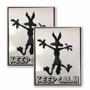 ステッカー Wile E. Coyote KEEP CALM 2枚