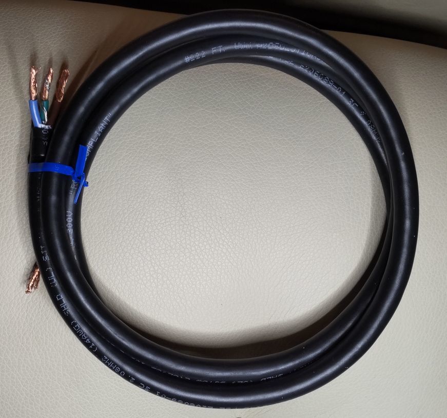 シールド電源ケーブルロジウムメッキコネクタ