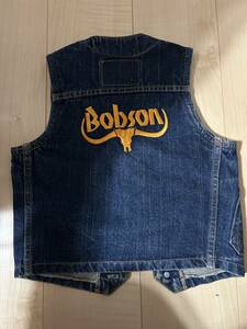 Bobson ボブソン　デニムベスト　背中に大きな刺繍　サイズ120くらいかな　美品