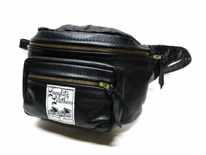 新品同様 Langlitz Leathers Outside Pocket Waist Bag ラングリッツレザー アウトサイドポケット/ウエストバッグ/ブラック/USA/米国製