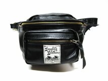 未使用に近い Langlitz Leathers Outside Pocket Waist Bag ラングリッツレザー アウトサイドポケット/ウエストバッグ/ブラック/USA/米国製_画像2