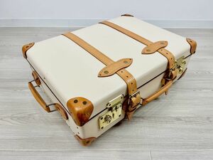 1円スタート★GLOBE TROTTER サファリ スーツケース アイボリー グローブトロッター キャリーバッグ 鍵付き 約55×18×39★