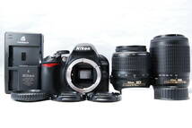 ニコン Nikon D3100 200mmダブルズームキット ブラック 18-55mm・55-200mmレンズ付 10BS21010891_画像1