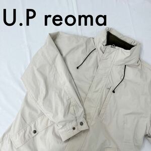 u.p reoma レオマ ウィンドブレーカー 防寒着 重ね着 離着可能 フリース あったかい メンズ Lサイズ 胸ポケット有り フード収納 極暖 RF882