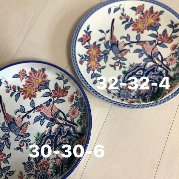 大きめ皿 2点 約30 和食器 鉢 大皿 陶器皿 昭和レトロ