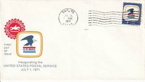 【ＦＤＣ】エアーメール切手・白頭鷲（１９７１年）（アメリカ）　t3937