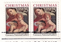 【ＦＤＣ】クリスマス切手（２）（１９８９年）（アメリカ）　t3946_画像2