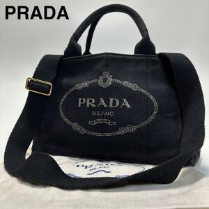 130【美品】プラダ　PRADA　ミニカナパ　Sサイズ　ブラック　黒　2way ショルダーバッグ　トート　ハンドバッグ　手提げ