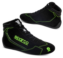 SPARCO（スパルコ） レーシングシューズ SLALOM ブラックxグリーン 41サイズ（26.0cm）FIA 8856-2018_画像1