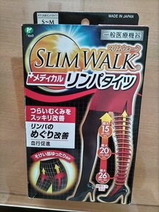 新品未使用： ピップ スリムウォーク SLIM WALK メディカル リンパタイツ ブラック サイズ S～M