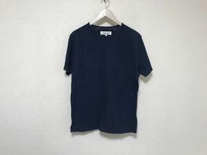 本物アダムエロペadametRopeコットン半袖Tシャツメンズサーフアメカジミリタリービジネススーツゴルフ紺ネイビーL日本製