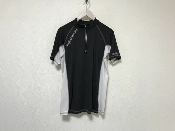 本物ペンフィールドPENFIELDハーフジップラッシュガードプリント半袖Tシャツメンズサーフアメカジミリタリースーツビジネス黒ブラックL