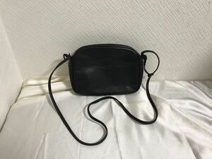  genuine article Long Champ LONGCHAMP original leather Mini shoulder bag business body pochette sakoshu back men's lady's black black France made 