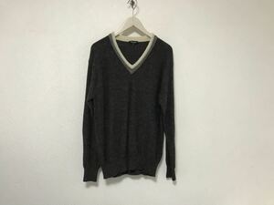  beautiful goods genuine article Paul Smith collection PAULSMITH wool alpaca V neck knitted long sleeve sweater American Casual business suit men's gray XL made in Japan 