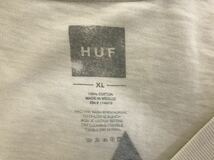 本物ハフHUFコットンプリントロゴ長袖TシャツロンTメンズサーフアメカジミリタリービジネススーツ白ホワイトXLメキシコ製_画像4