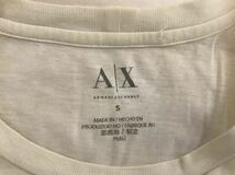 本物アルマーニエクスチェンジARMANI AXコットンロゴプリント長袖TシャツロンTメンズサーフアメカジミリタリービジネススーツペルー製白S_画像5