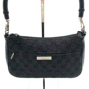 GUCCI グッチ バンブー GG キャンバス ハンド バッグ ブラック 良品 M10249