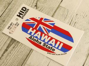 ★ハワイアン雑貨★HAWAII ステッカー／ハワイ州旗／Aloha State／ハワイ／シール／デカール＜HIS-001＞