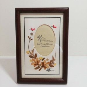 木製 押し花フォトフレーム The Impress Flower Collection Real Pressed Flowers Photo Frame 16.6cm×11.5cm 未使用品 ガラスカバー