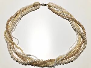  fake pa- ruby z72.0g design 5 ream twist necklace [ inspection / pearl ]