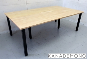 ■P578-2/6■展示品■KANADEMONO/カナデモノ■THE TABLE■ラバーウッド ナチュラル×Black Steel ■ミーティングテーブル■会議テーブル■