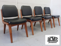 ■P510■美品■ACME Furniture/アクメファニチャー■SIERRA CHAIR/シエラチェア■4脚セット■ヴィンテージスタイル■ラバーウッド■モダン_画像1