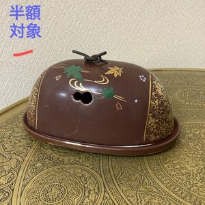 香合　金彩紅葉　茶道具　瓢箪窓〈検 京焼　交趾香合　犬山焼