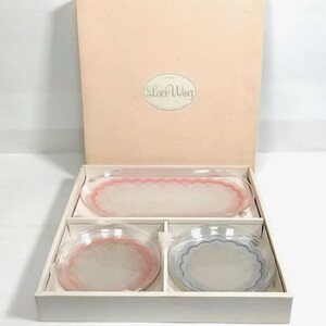 Y）KAMEI GLASS カメイグラス サンドイッチ皿 小皿 セット 昭和レトロ 可愛い J0505