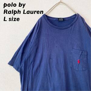 90s ポロバイラルフローレン　半袖Tシャツ　カラーポニー　男女兼用　Lサイズ　大きいサイズ　ユニセックス　polo by Ralph Lauren