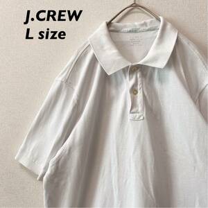 ジェクルー　半袖ポロシャツ　ラガー　無地　プレーン　男女兼用　Lサイズ　白色　J.CREW ユニセックス　ゴルフウェア　大きいサイズ