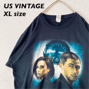 US古着　半袖Tシャツ　ビッグプリント　バンドTシャツ　ニックジョナス　男女兼用　ユニセックス　プリントロゴ　XLサイズ　大きいサイズ