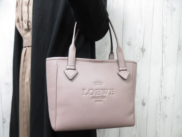 高価値セリー ロエベ 希少✨LOEWE ヘリテージ ダークブラウン系 トート