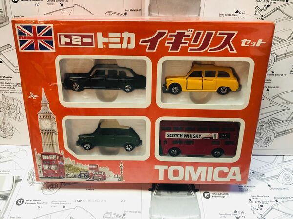 ミニカー　トミカ　イギリスセット　 TOMY ミニクーパー　ロールスロイス　ロンドンバス　ロンドンタクシー　トミーギフトセット