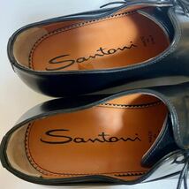 定価97,900円 新品未使用 自宅保管品 SANTONIサントーニ サイドレース 革靴 サイズ 7 イタリア製 メンズ Santoni ドレスシューズ 高級 黒_画像6
