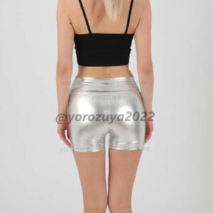 98-340-14 Performance pants short pants [ silver,L size ] lady's men's sexy Night Club stage cosplay.2