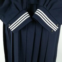 1円 セーラー服 スカート スカーフ 上下3点セット 165A カンコー 冬物 白3本線 女子 学生服 宮崎本庄中学 紺 制服 中古 ランクC NA0126_画像4