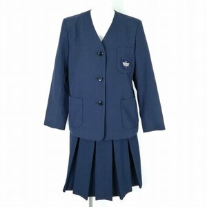 1円 イートン スカート 上下2点セット 170A 冬物 女子 学生服 神奈川弥栄中学 紺 制服 中古 ランクC NA1052